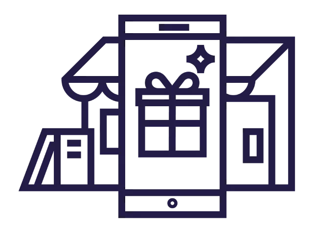 Illustration Pluxee App mit Akzeptanzpartner