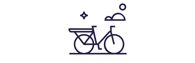 Pluxee Bike - Grafik eines Fahrrads in der Natur – steht für Dienstradleasing