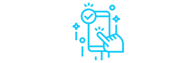 Abstrakte blaue Vektorgrafik im Pluxee-Stil – steht für Smartphone-Nutzung und digitale Benefits von Pluxee.